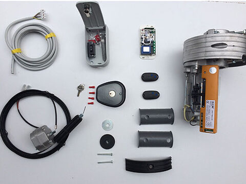 Motor kit with remote control and mounting accessories